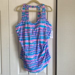 Meet.Curve Printed Sarong Front One Piece Swimsuit in 4XL